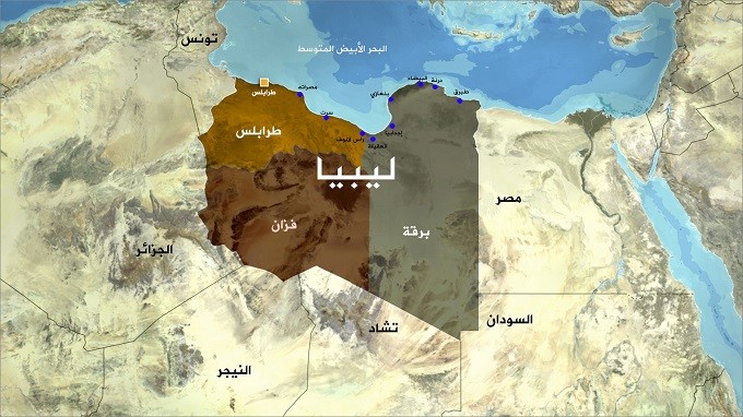 خريطة أقاليم ليبيا
